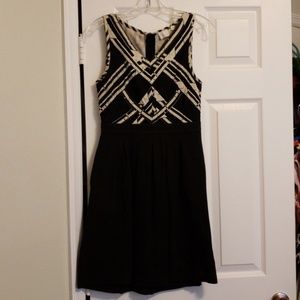 Black & Cream Graphic Dress